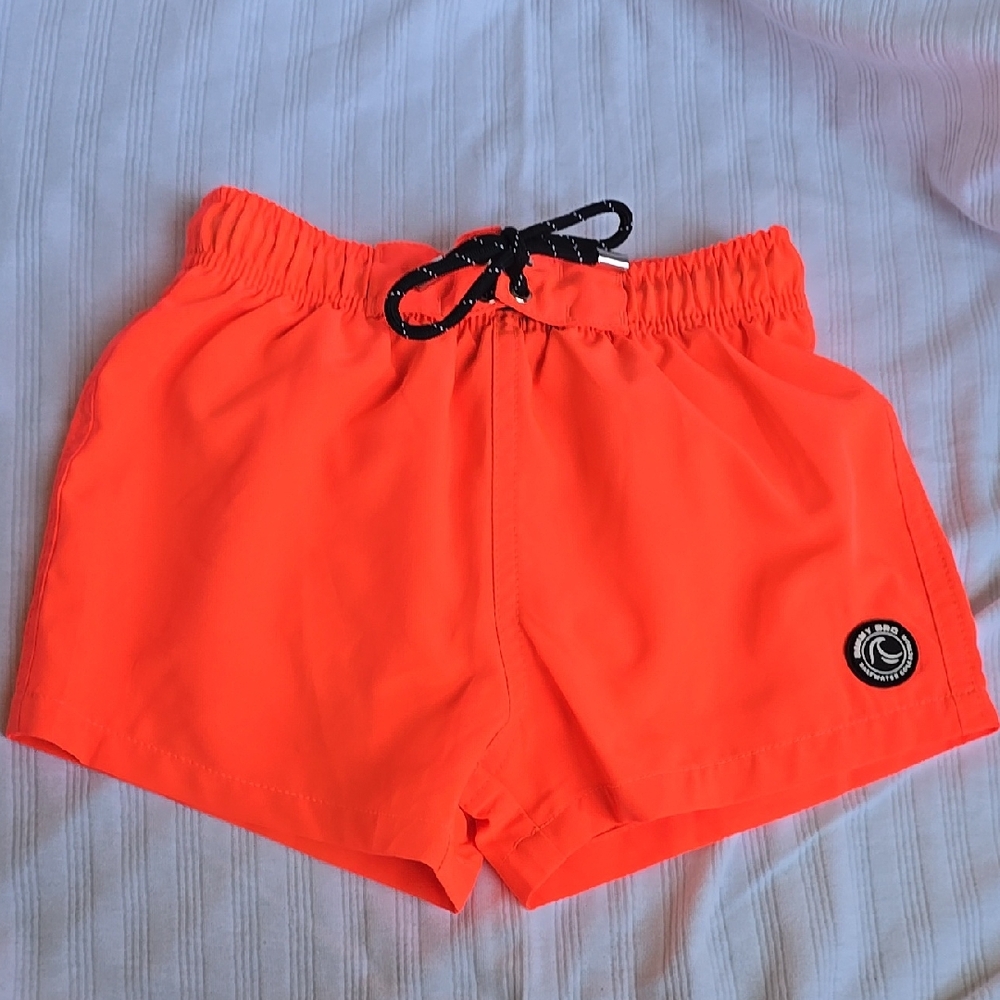 Bright Orange Kids Swim Trunks